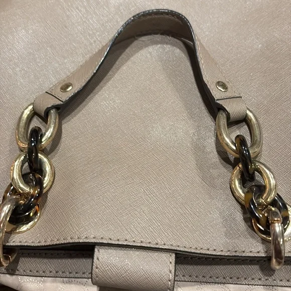 Michael Michael Kors Saffiano leather w/branded feet, chain leather strap. P 2